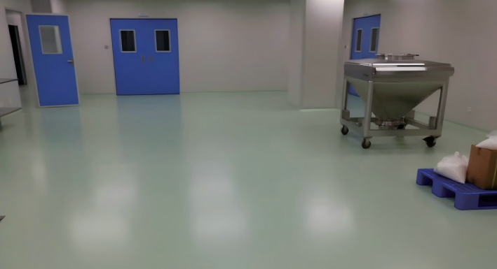 Solvent-free epoxy colored sand self-leveling system